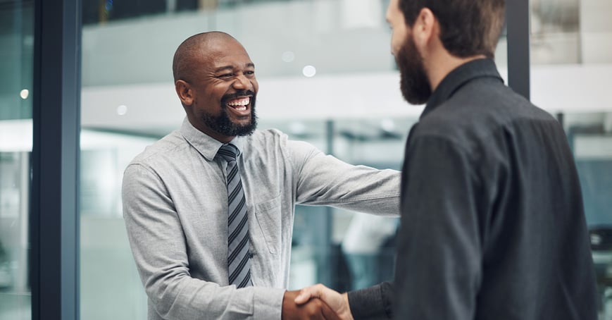 Two businessmen shaking hands 